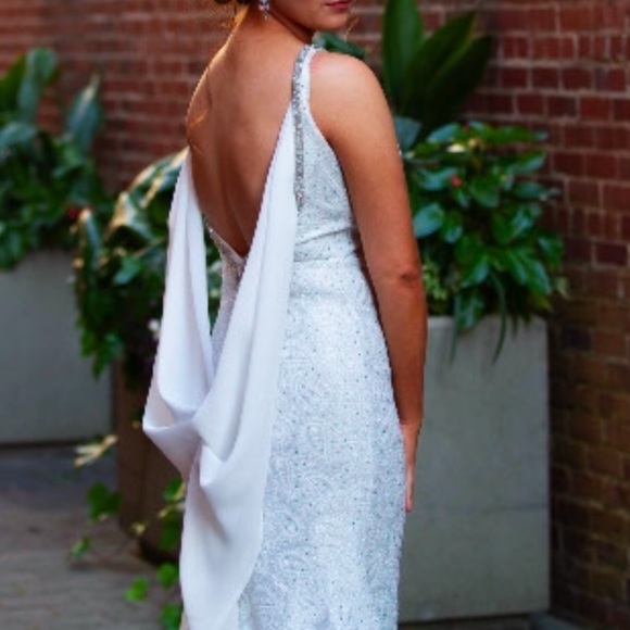 Vienna Prom Dress Sz 2 white AB crystals wedding - Picture 4 of 8